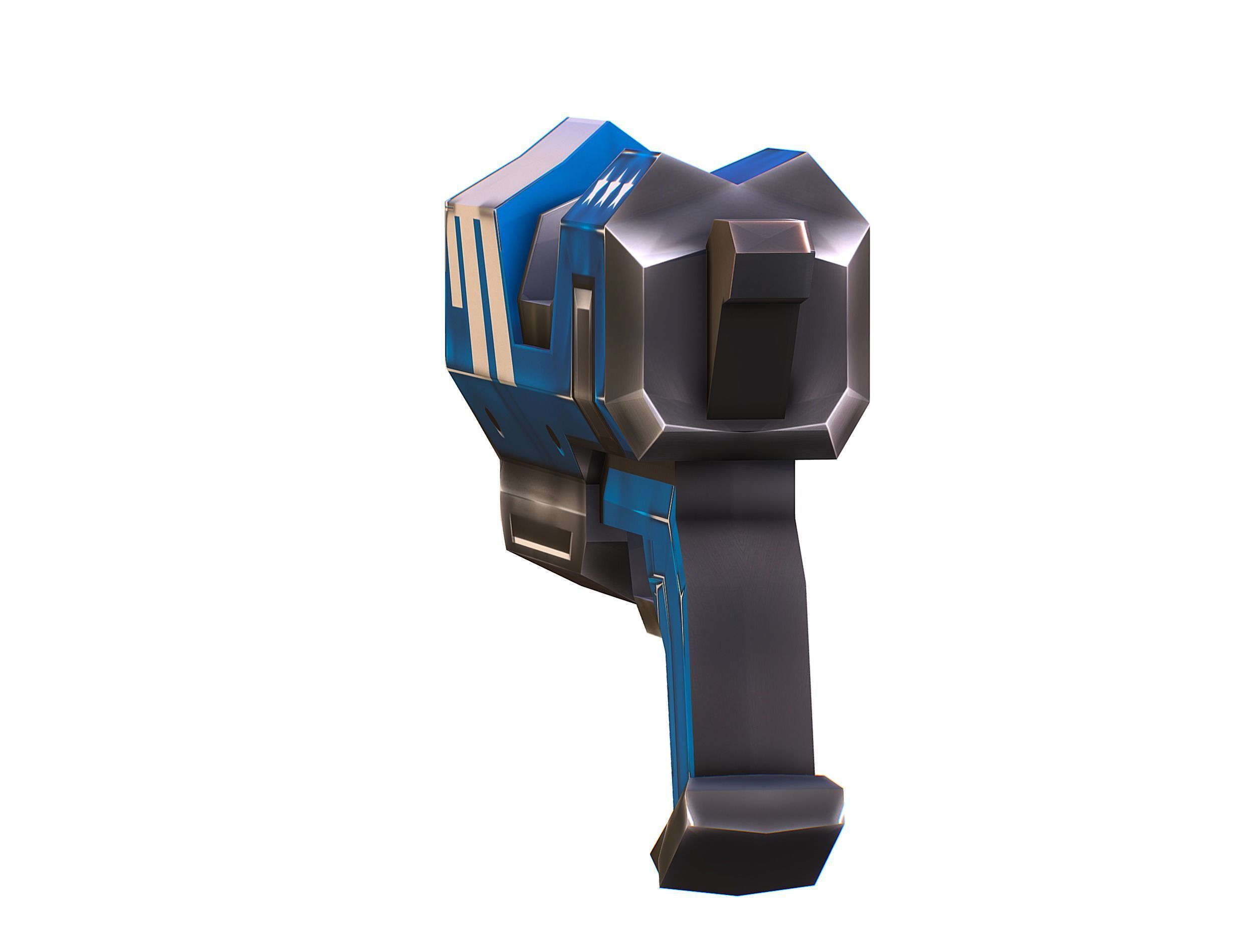 LowPoly Sci-Fi Cartoon Pistol Gun Low-poly 3D model_11