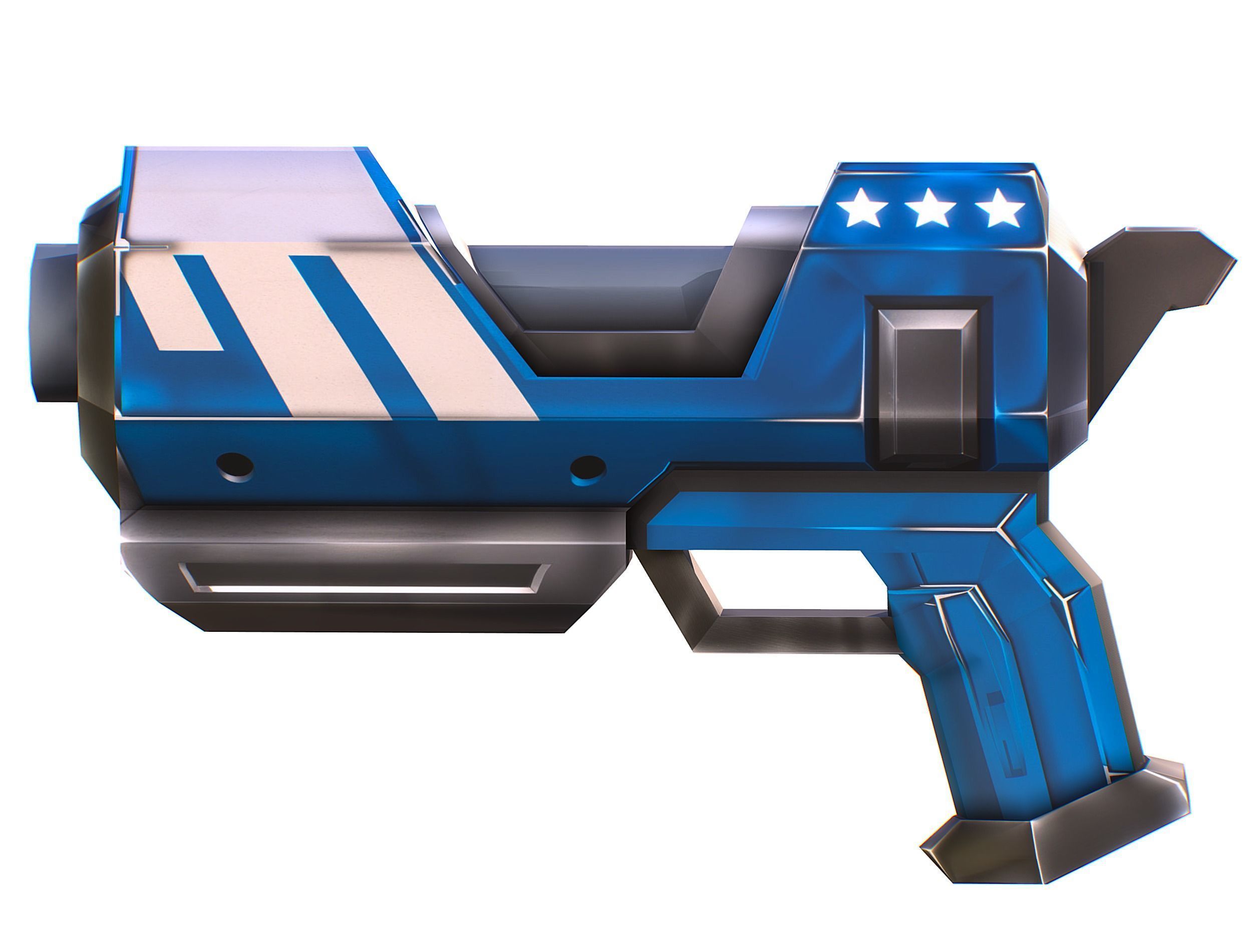 LowPoly Sci-Fi Cartoon Pistol Gun Low-poly 3D model_8