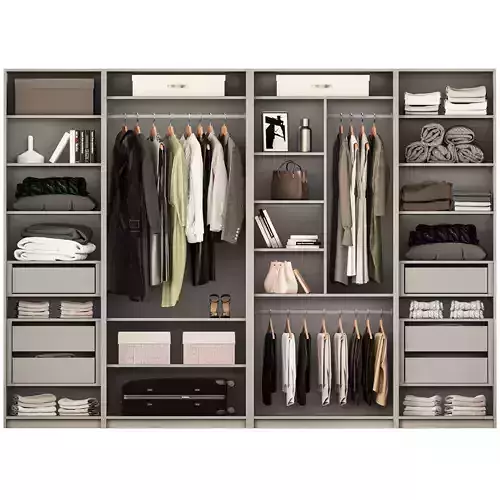 Wardrobe with clothes
