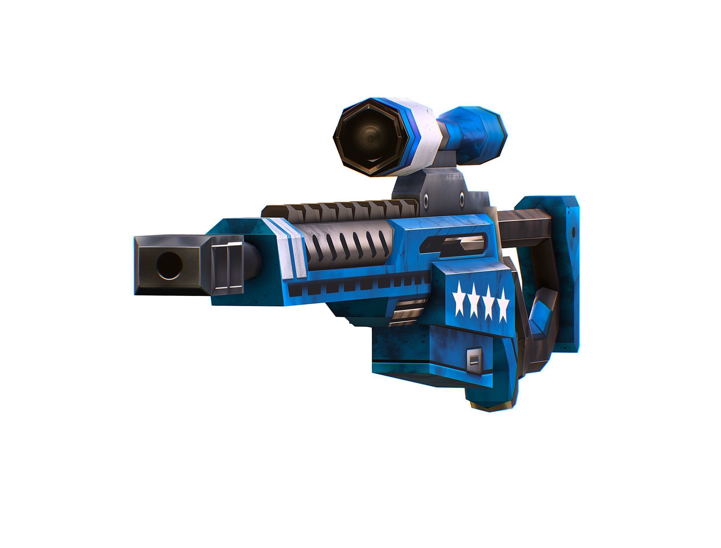 LowPoly Cartoon Sci-Fi Sniper Rifle Future Low-poly 3D model_6