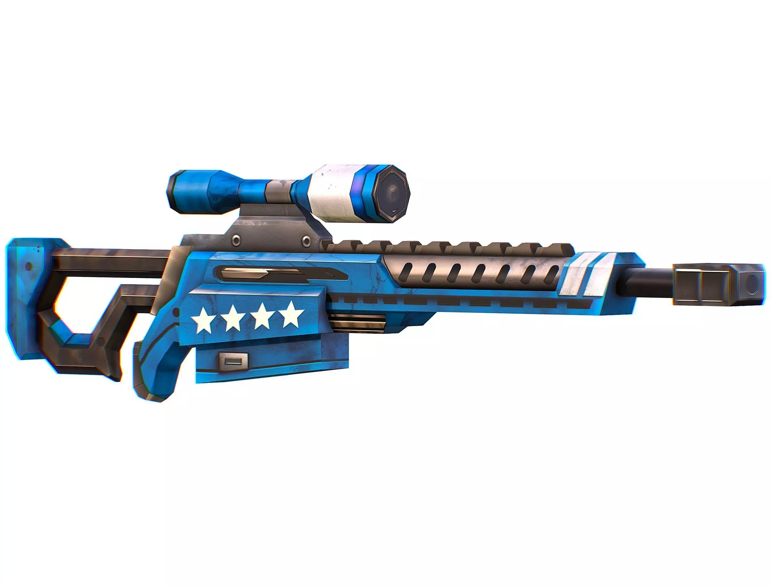 LowPoly Cartoon Sci-Fi Sniper Rifle Future Low-poly 3D model_0