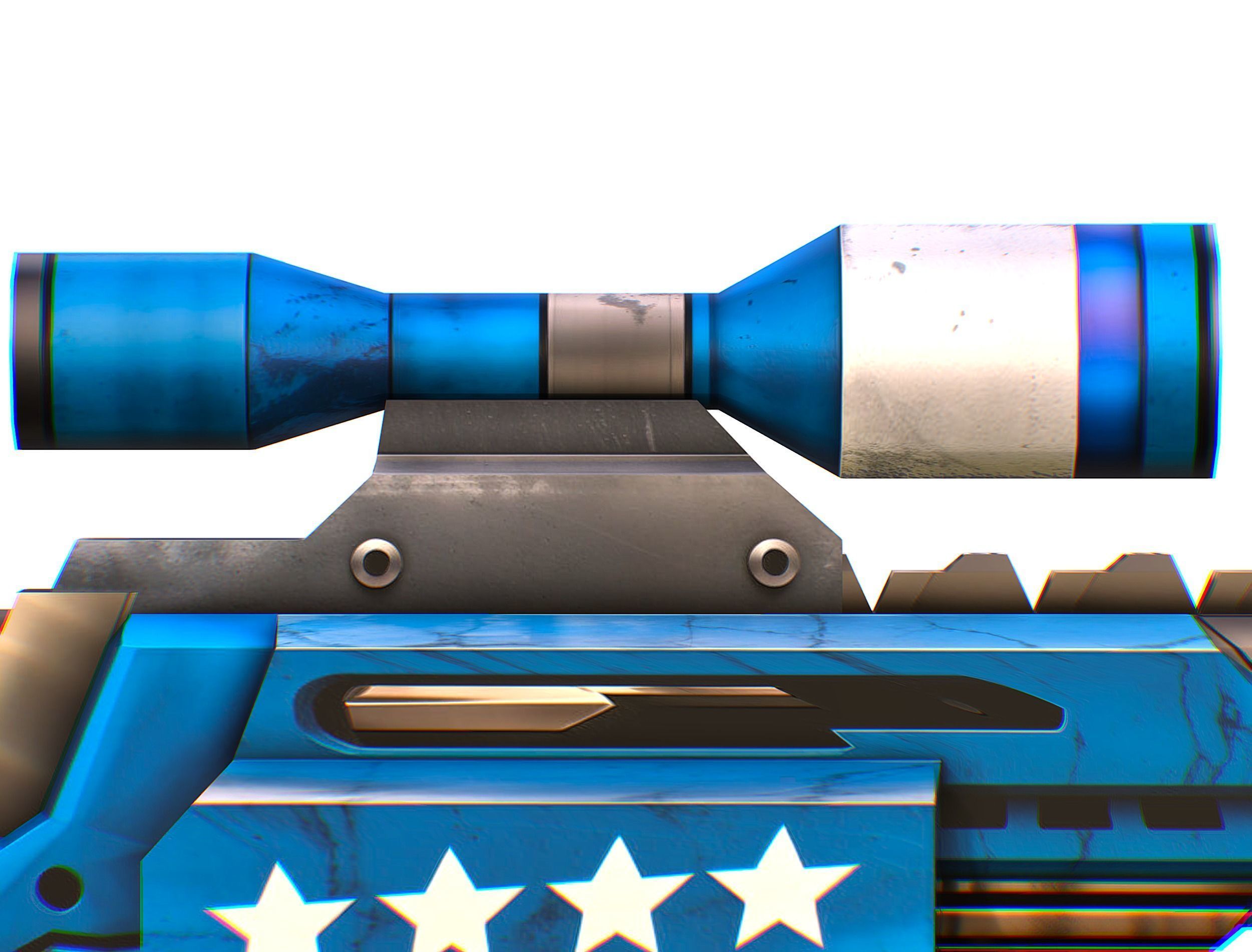 LowPoly Cartoon Sci-Fi Sniper Rifle Future Low-poly 3D model_28