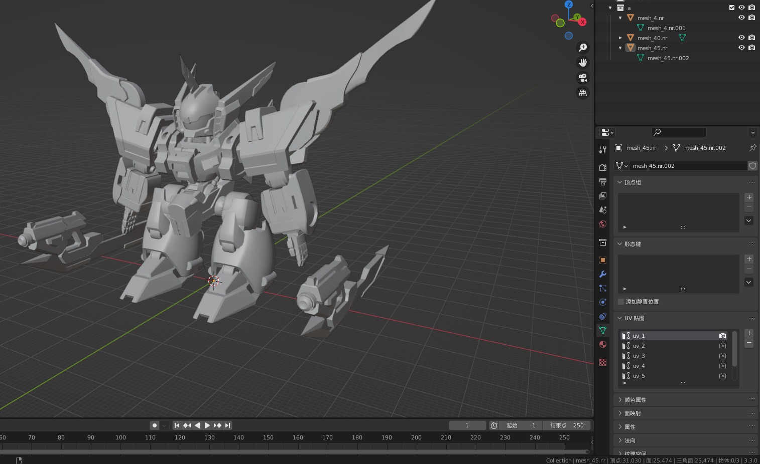 Maneuvering gundam 3D model_2