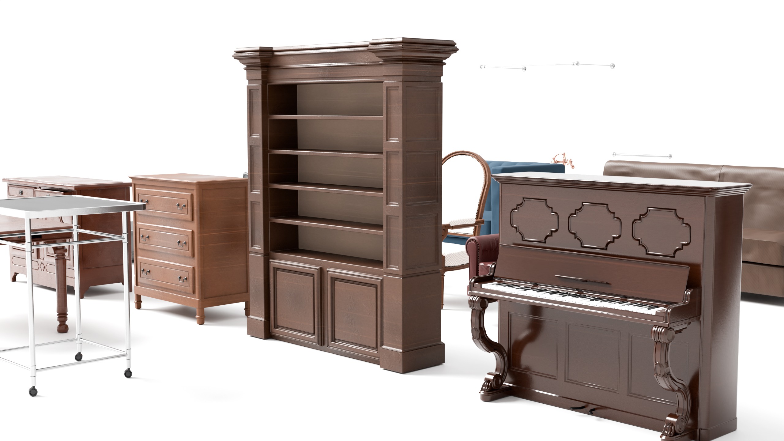 FURNITURES PACK - 20 Game Ready 3D Models - Blender UE5  Low-poly 3D model_3