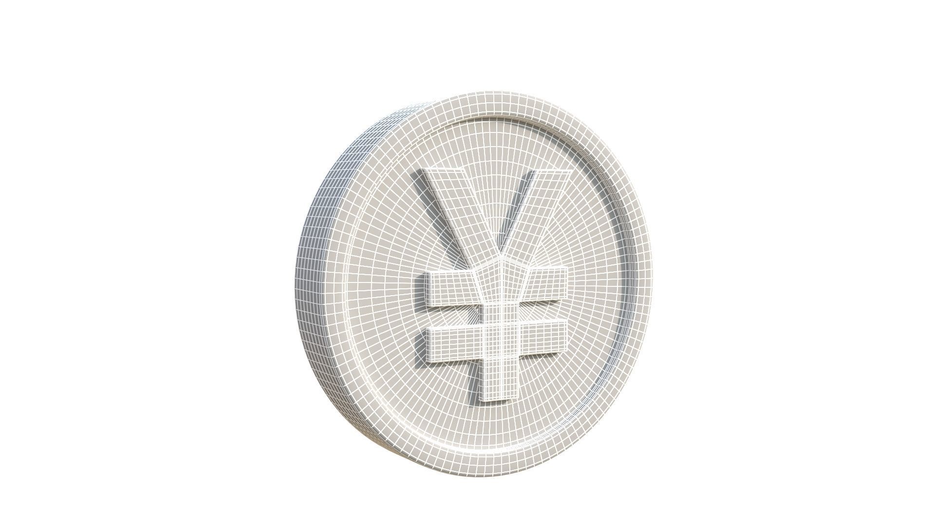 Japanese Yen Coin 3D model_9