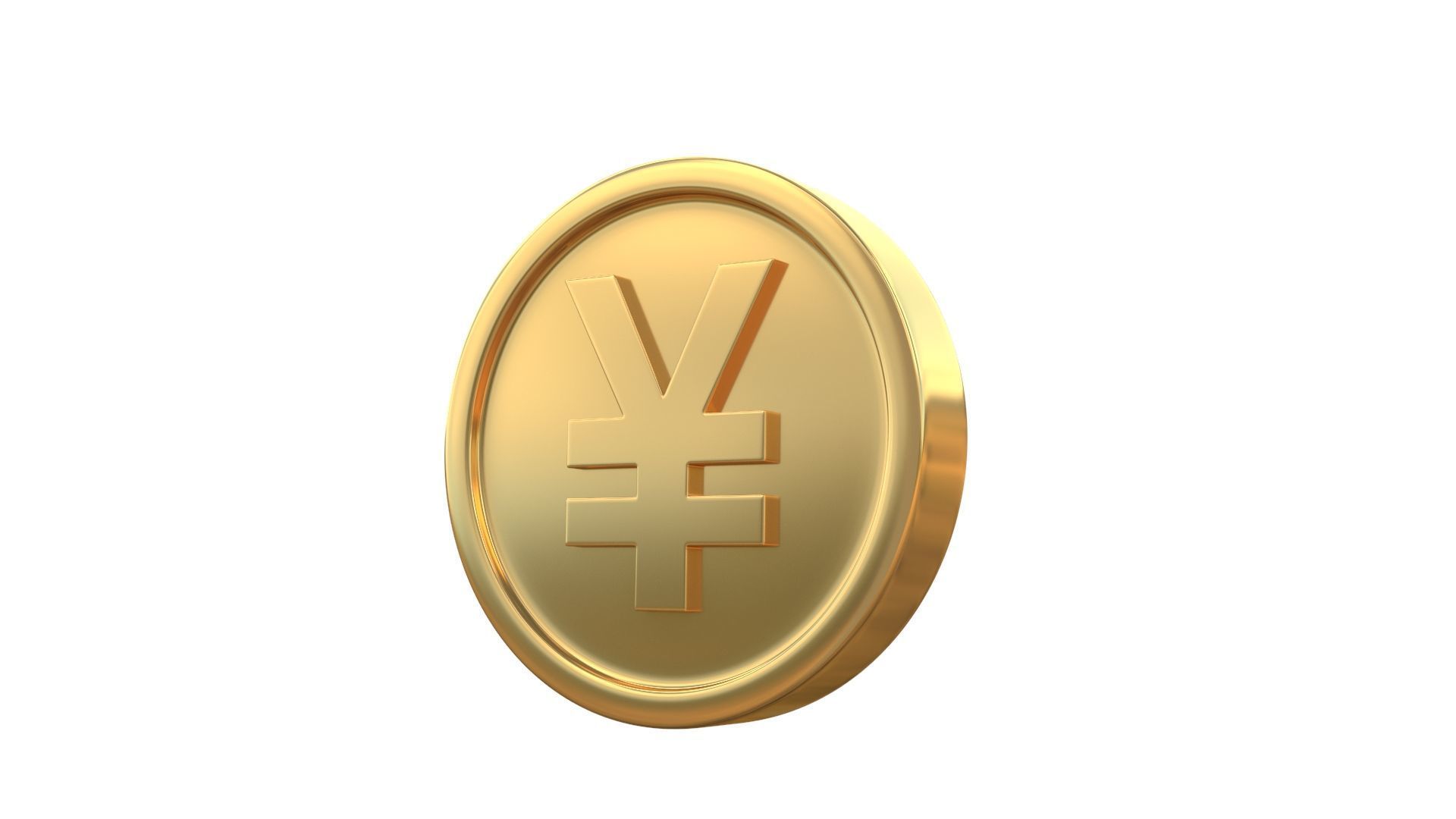 Japanese Yen Coin 3D model_4