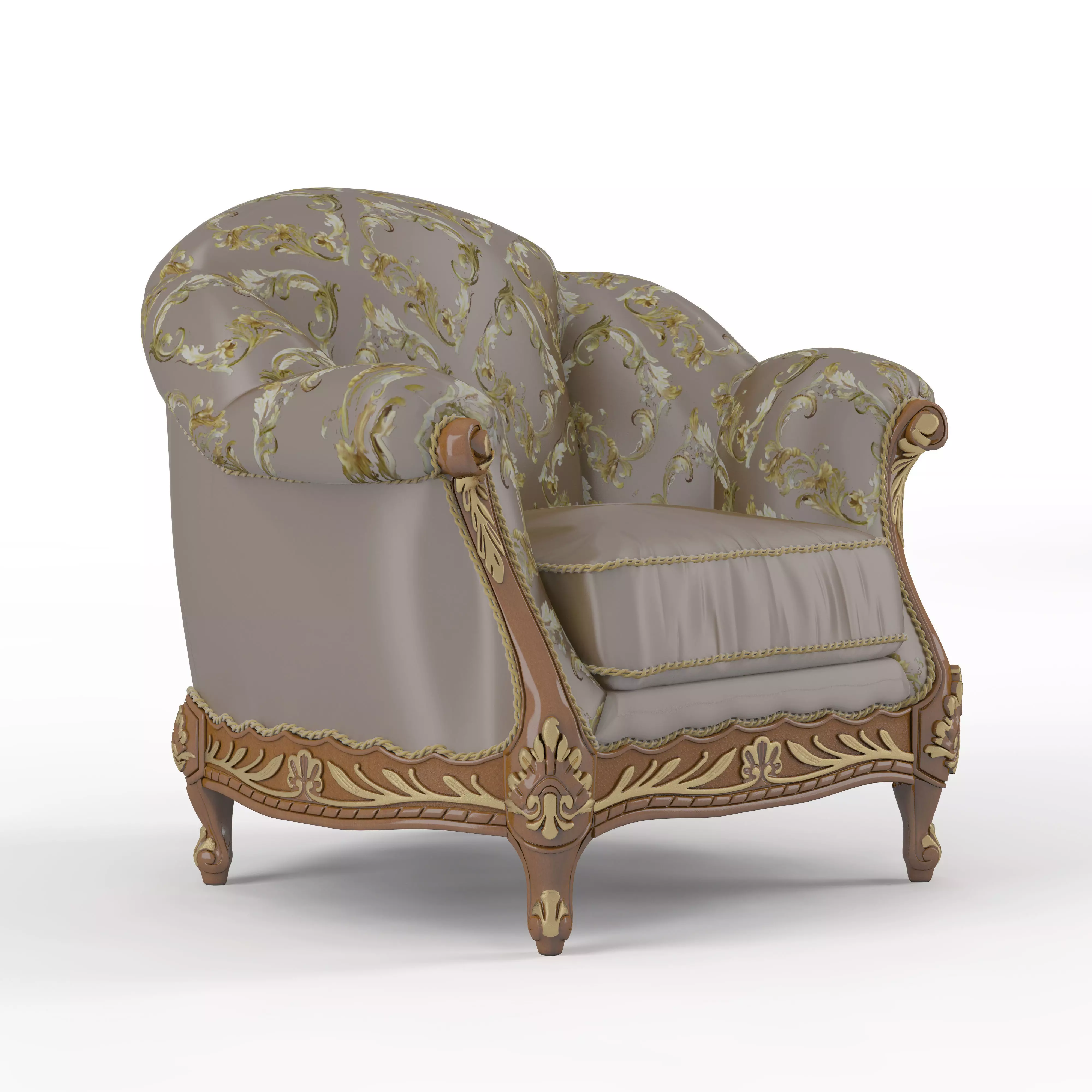 Pattern fabric armchair by Modenese 3D model_0