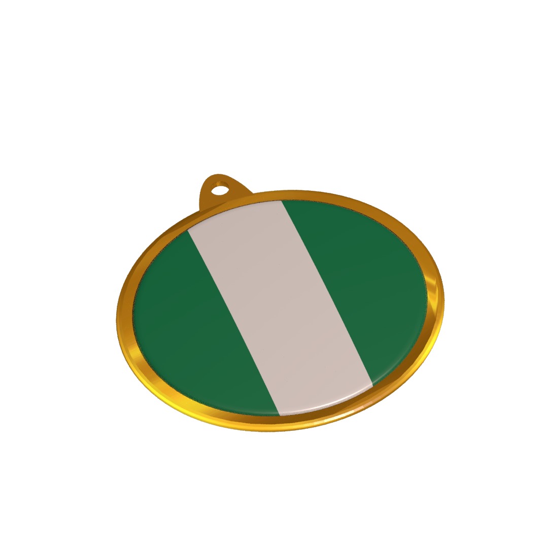 Nigeria flag medal badge 3D model_6