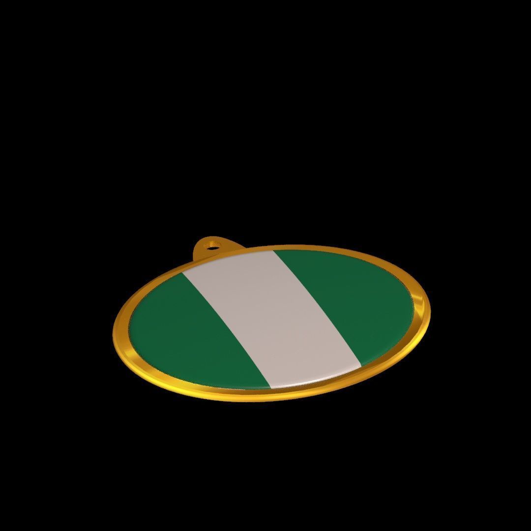 Nigeria flag medal badge 3D model_18