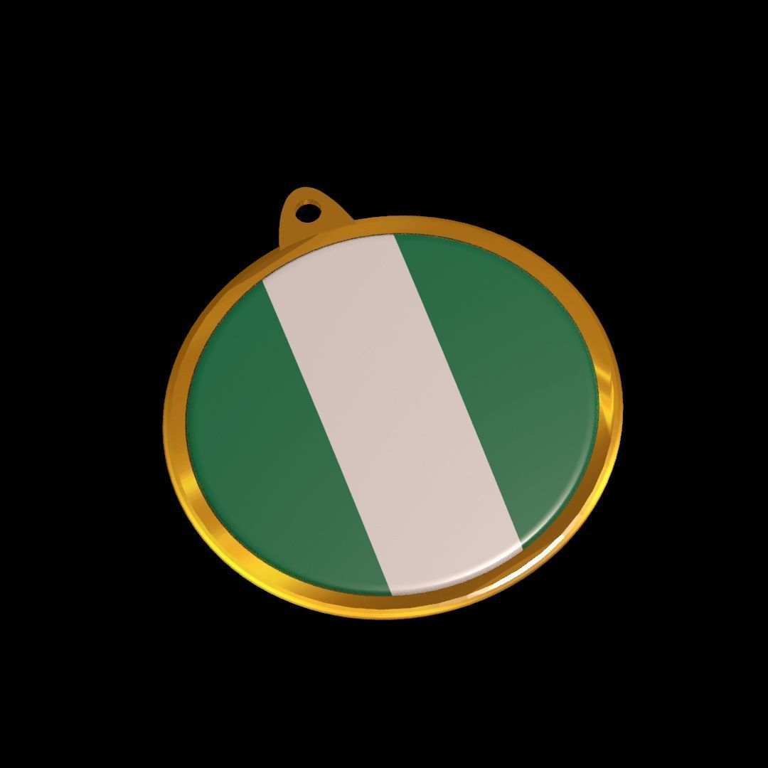 Nigeria flag medal badge 3D model_16