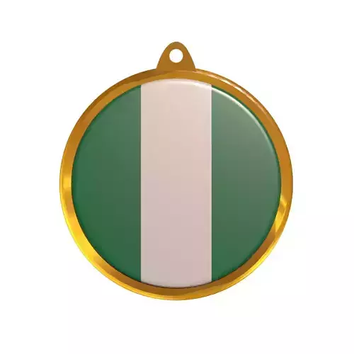 Nigeria flag medal badge 3D model