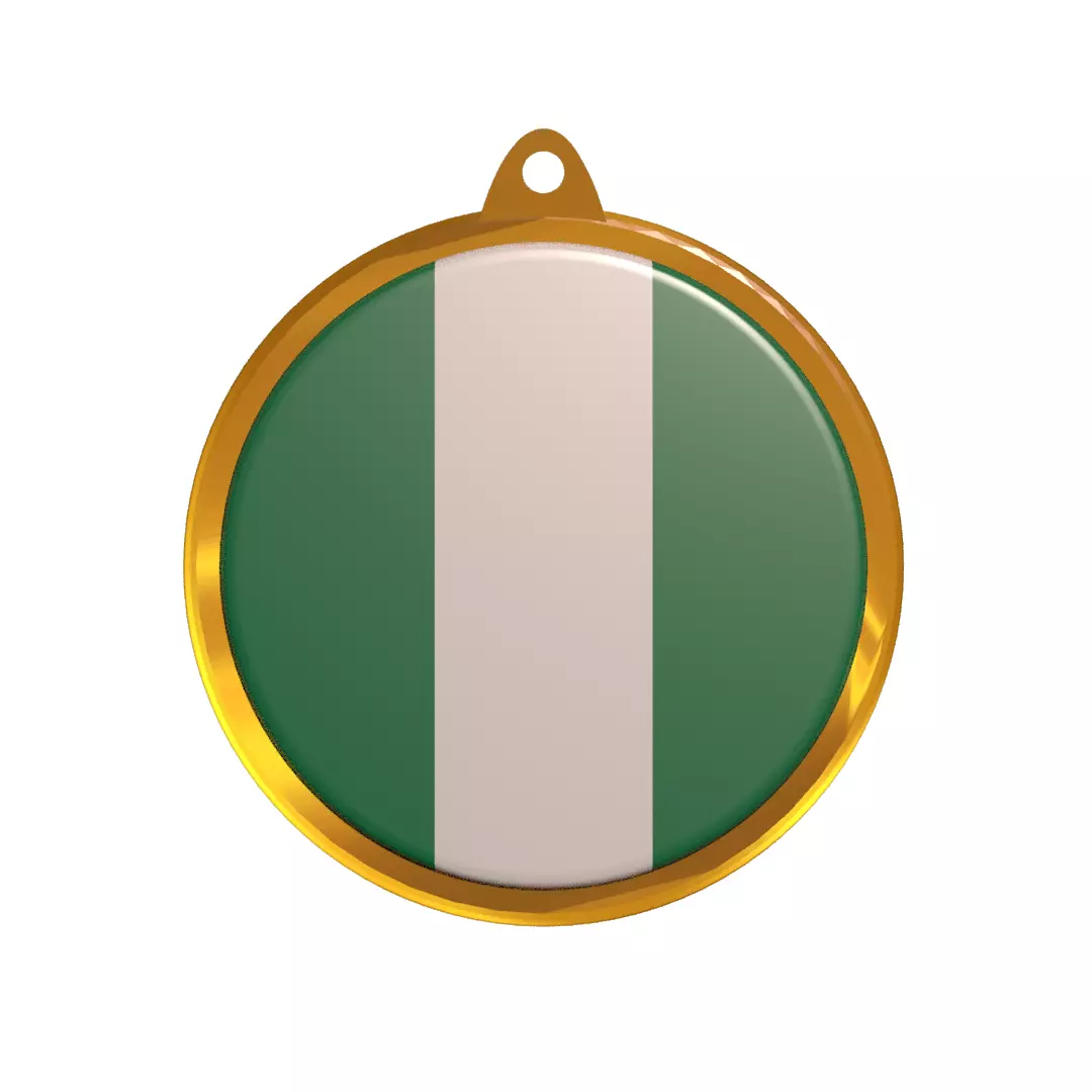 Nigeria flag medal badge 3D model_0