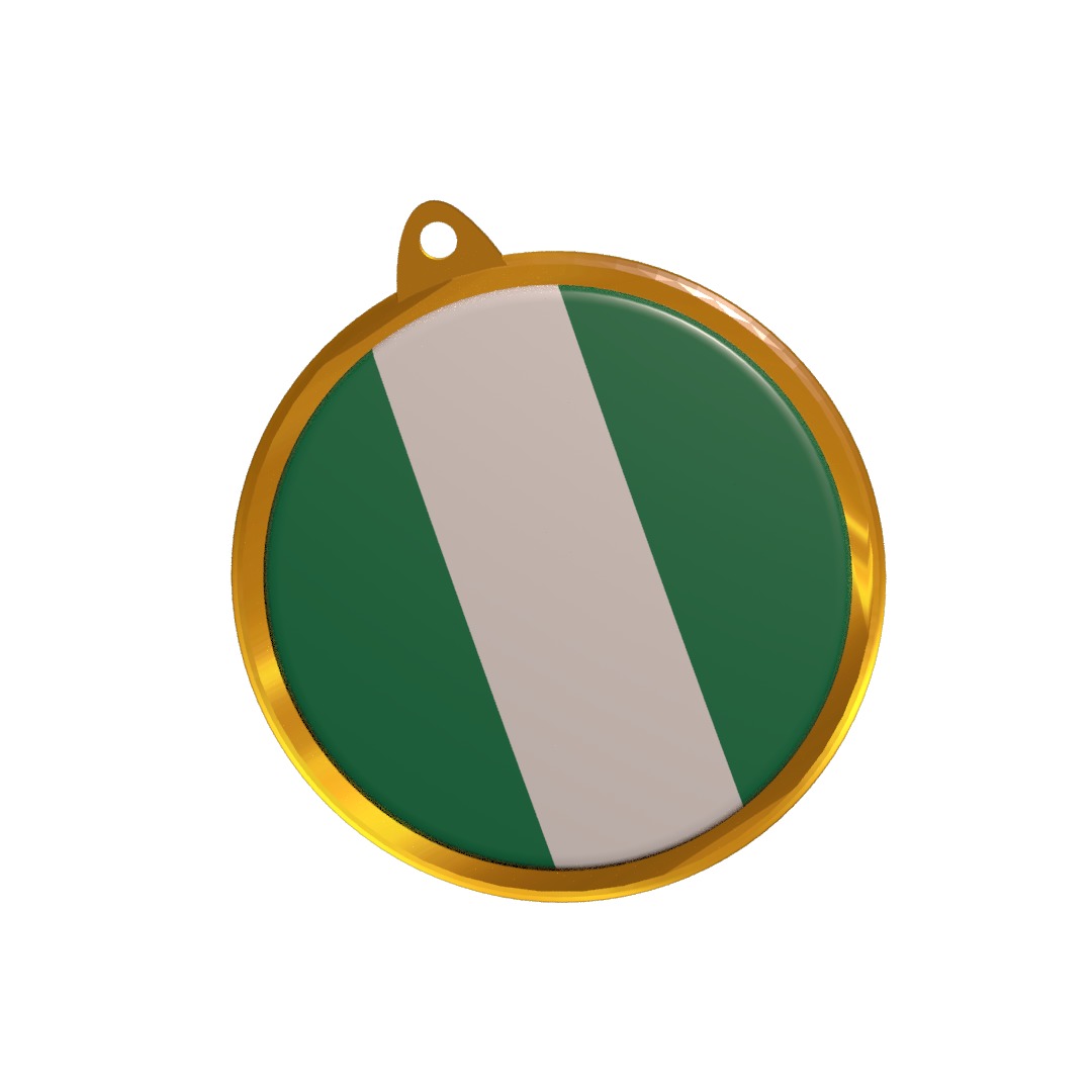 Nigeria flag medal badge 3D model_1