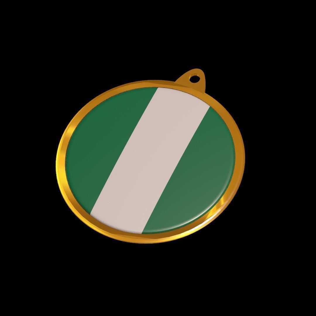 Nigeria flag medal badge 3D model_22
