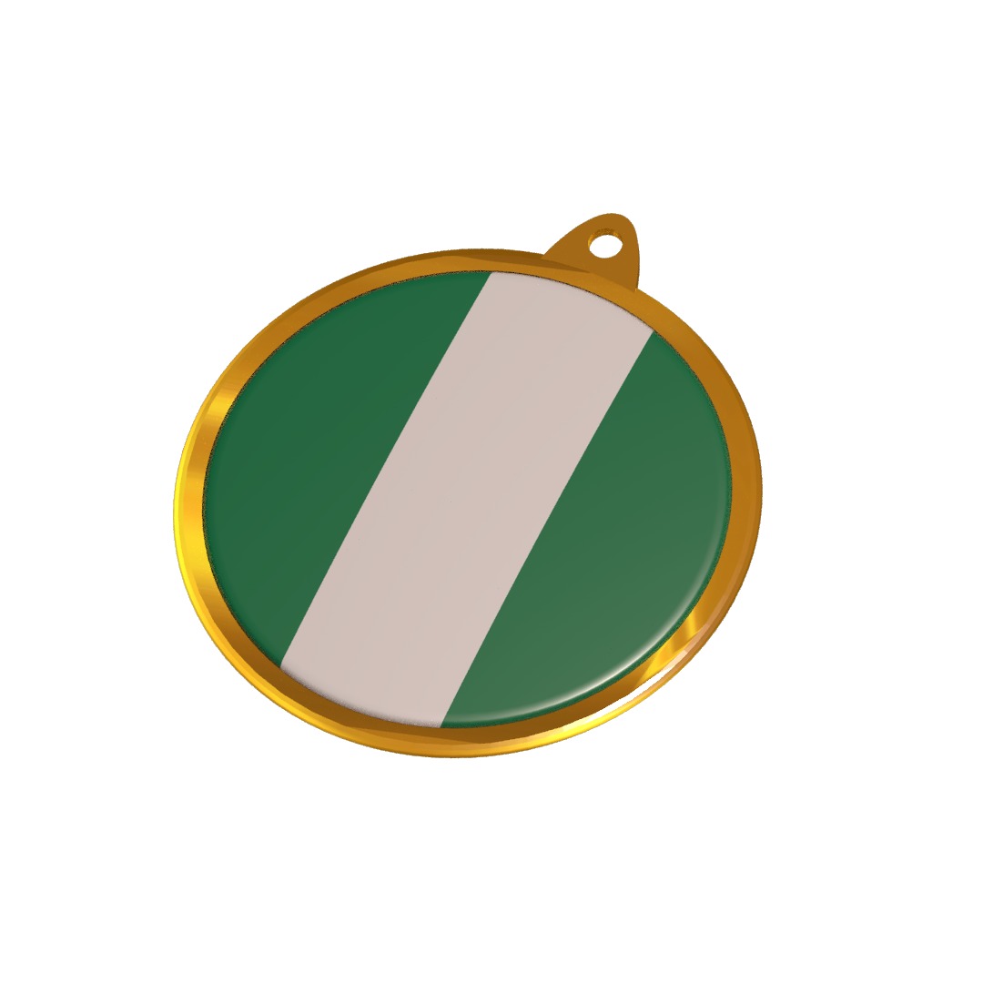 Nigeria flag medal badge 3D model_7