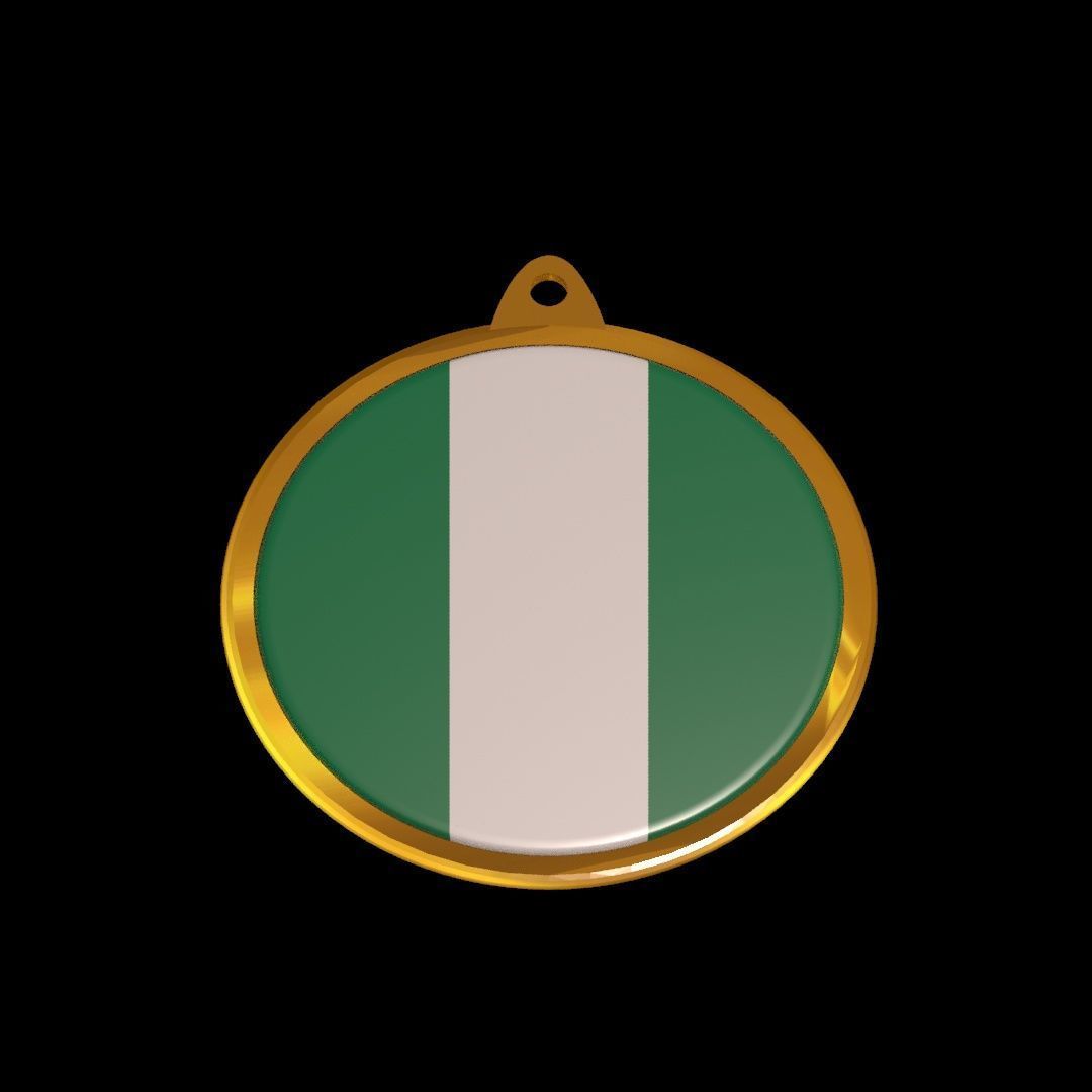 Nigeria flag medal badge 3D model_23