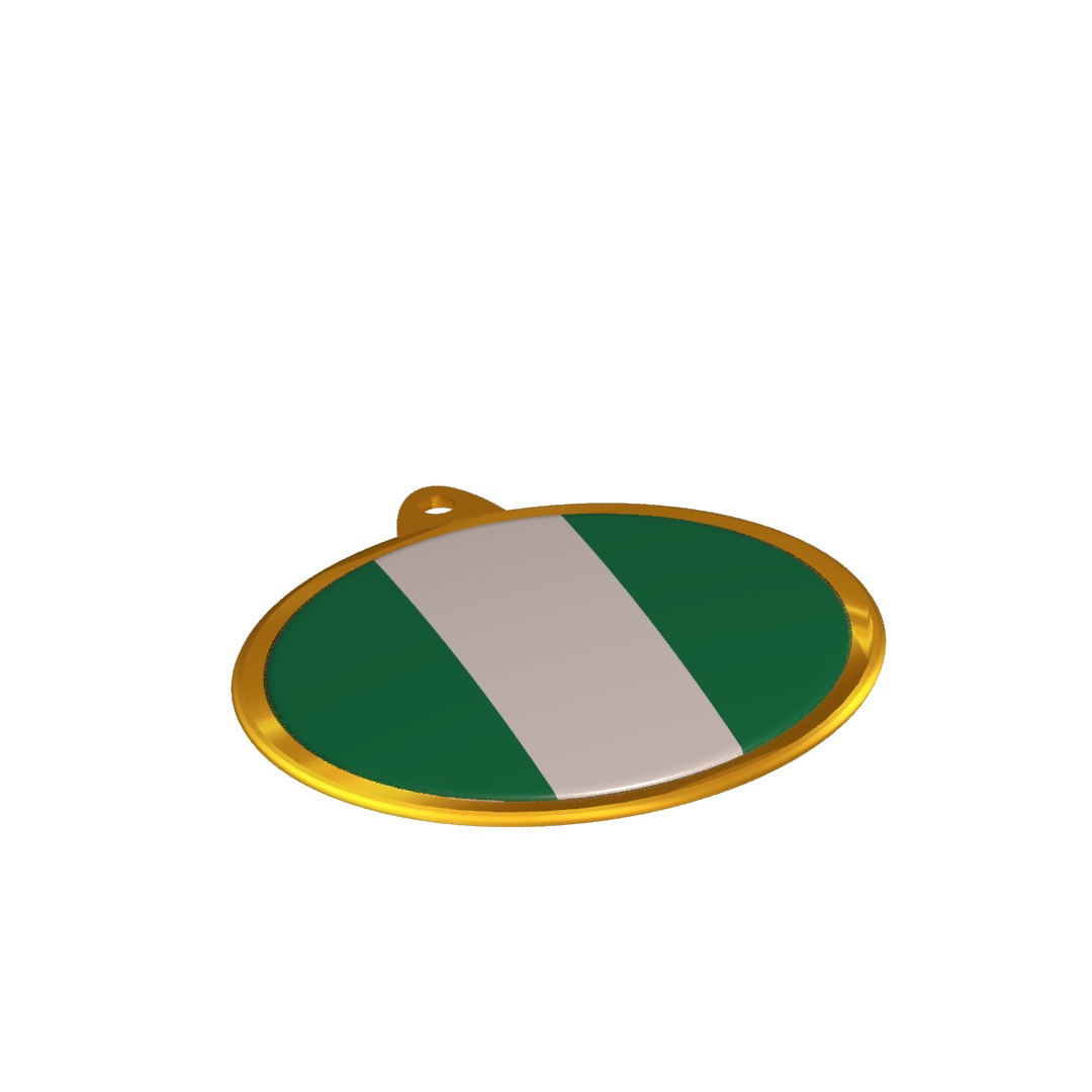 Nigeria flag medal badge 3D model_11
