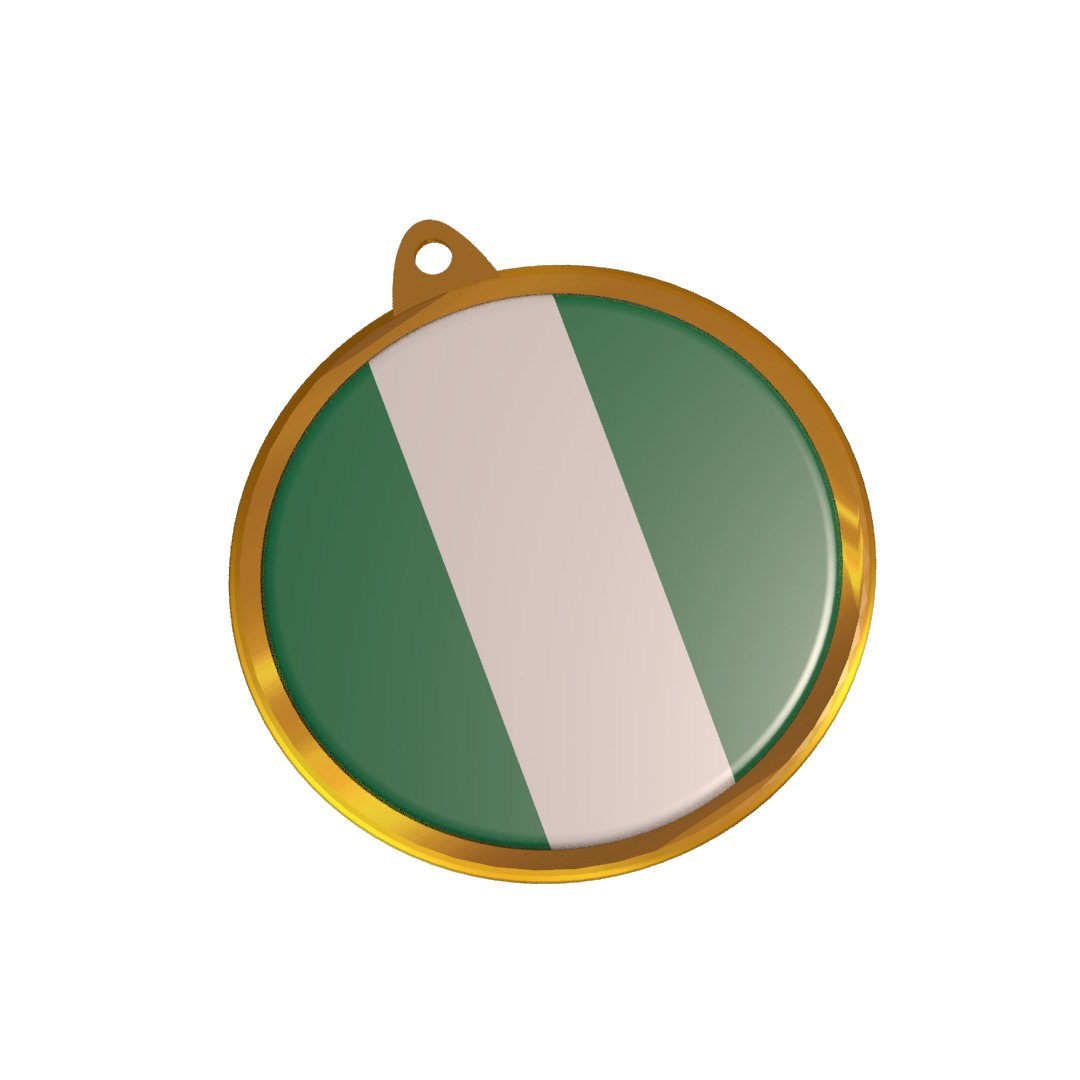Nigeria flag medal badge 3D model_3