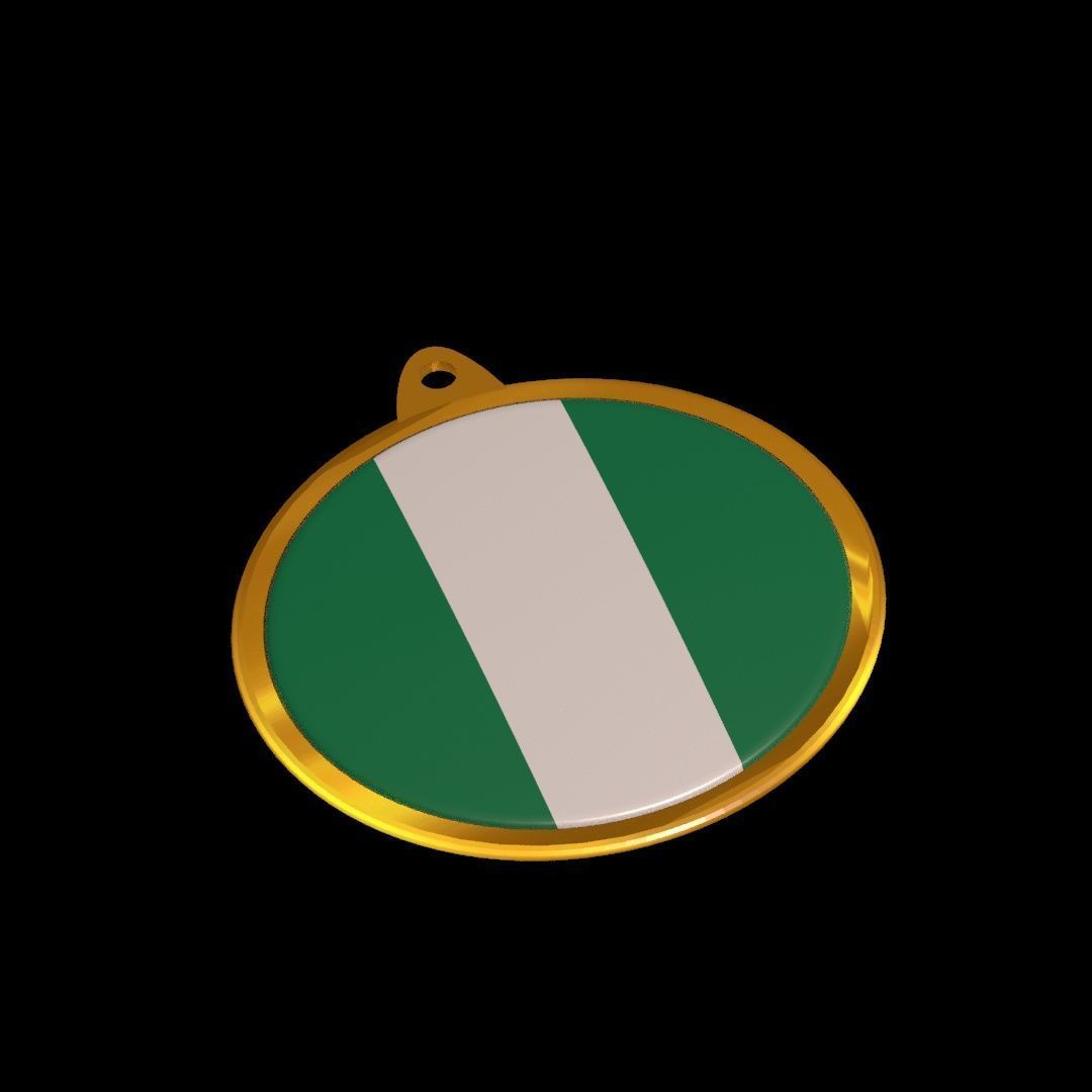 Nigeria flag medal badge 3D model_17