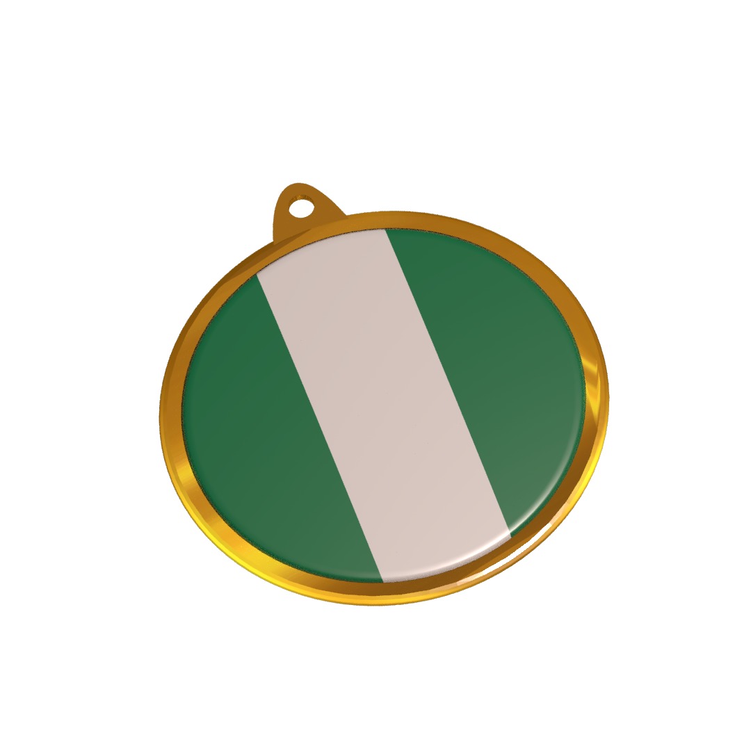 Nigeria flag medal badge 3D model_5
