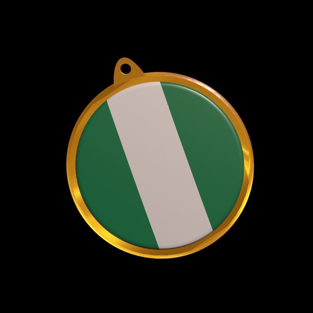 Nigeria flag medal badge 3D model_19