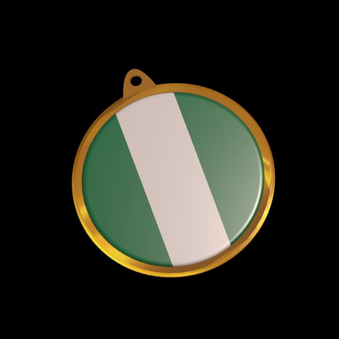 Nigeria flag medal badge 3D model_15
