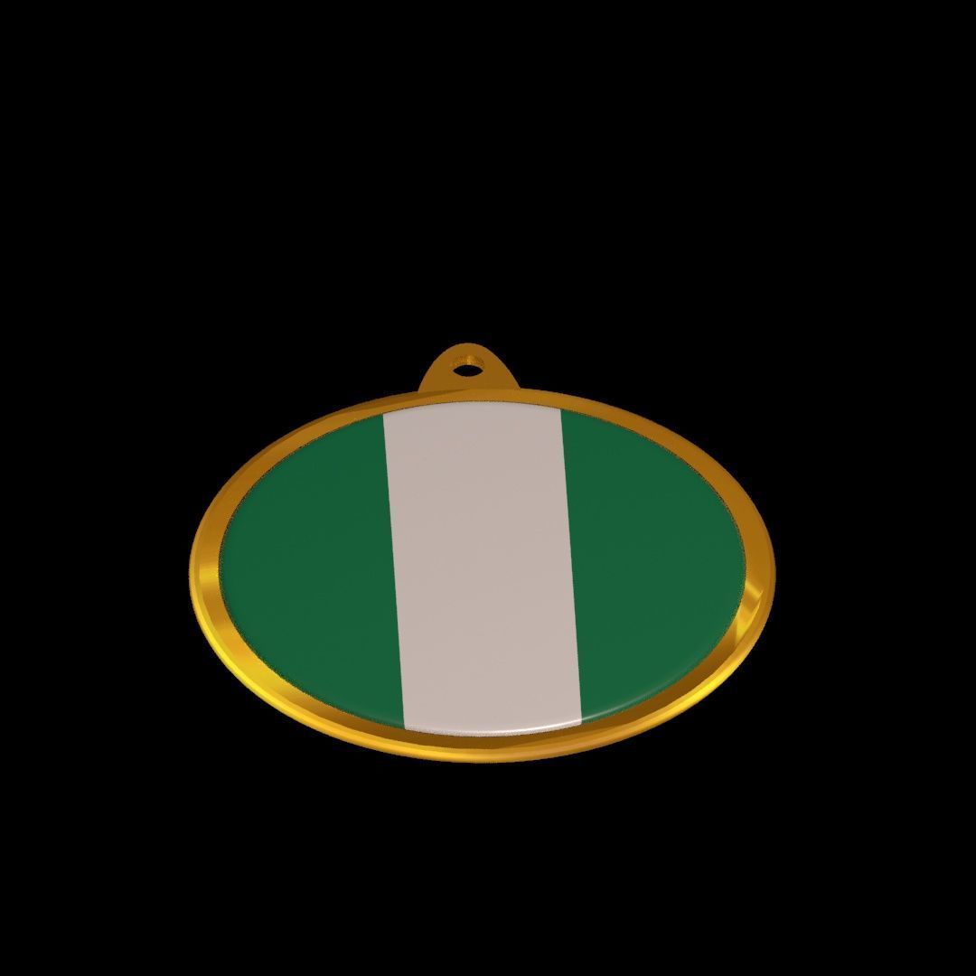Nigeria flag medal badge 3D model_24