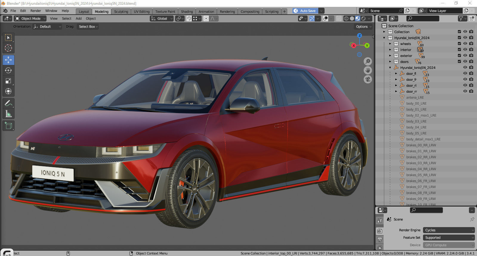 Hyundai Ioniq 5 N 2024 3D model_38