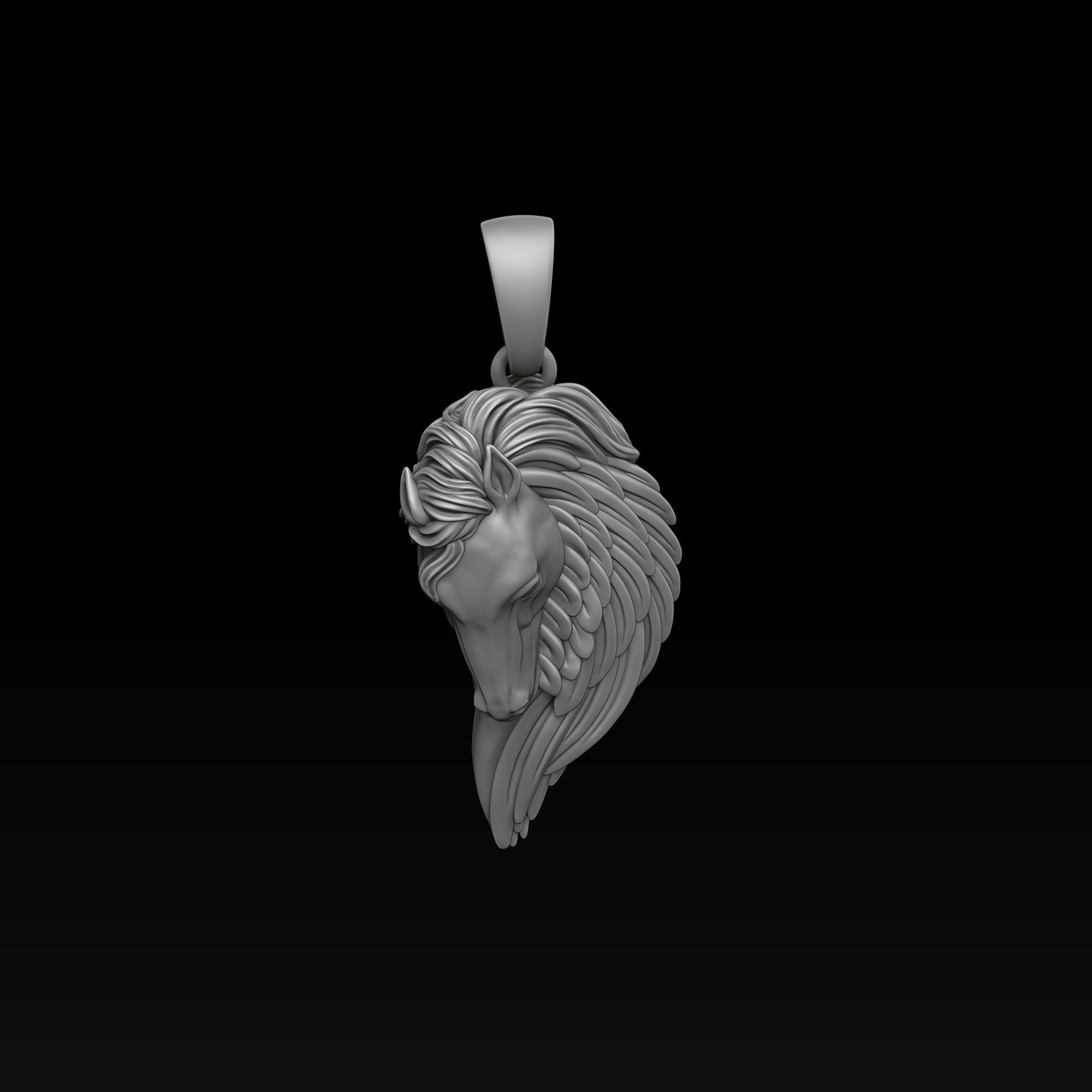 Pegasus Pendant 3D print model_3