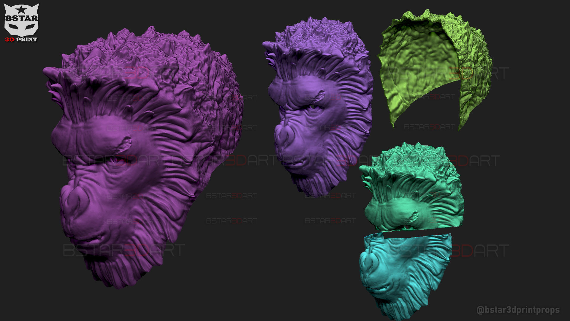 Monkey Man Mask -Dev patel Cosplay for Halloween prop 3D print model_19