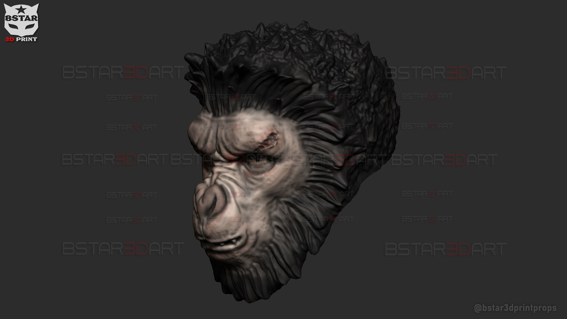 Monkey Man Mask -Dev patel Cosplay for Halloween prop 3D print model_4