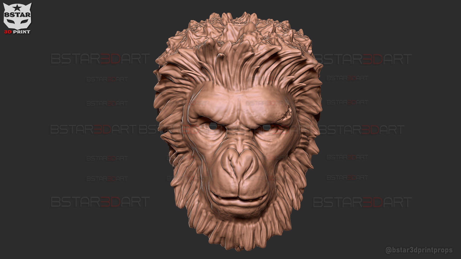 Monkey Man Mask -Dev patel Cosplay for Halloween prop 3D print model_10