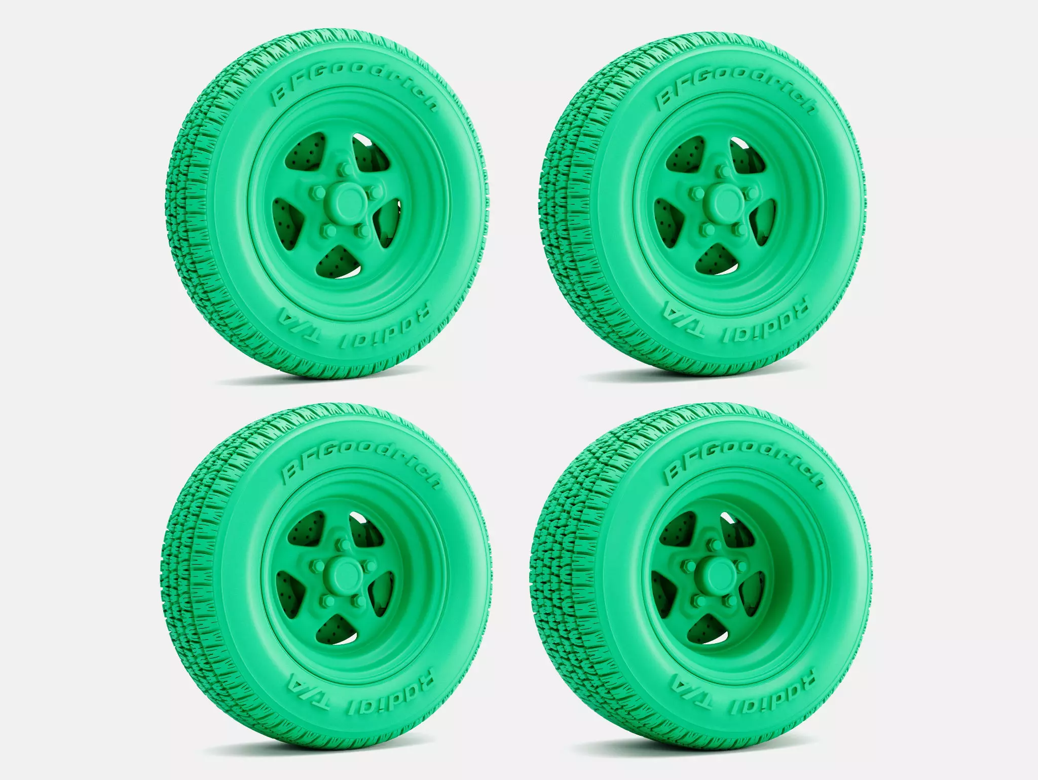 15x5 15x7 15x8 15x10 Weld Pro Star Wheels BFGoodrich Tires 3D print model