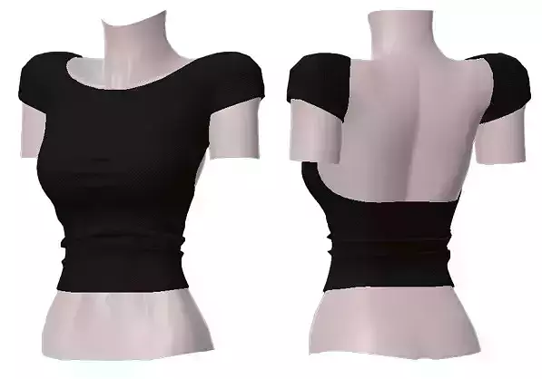BACKLESS TOP Low-poly 3D model