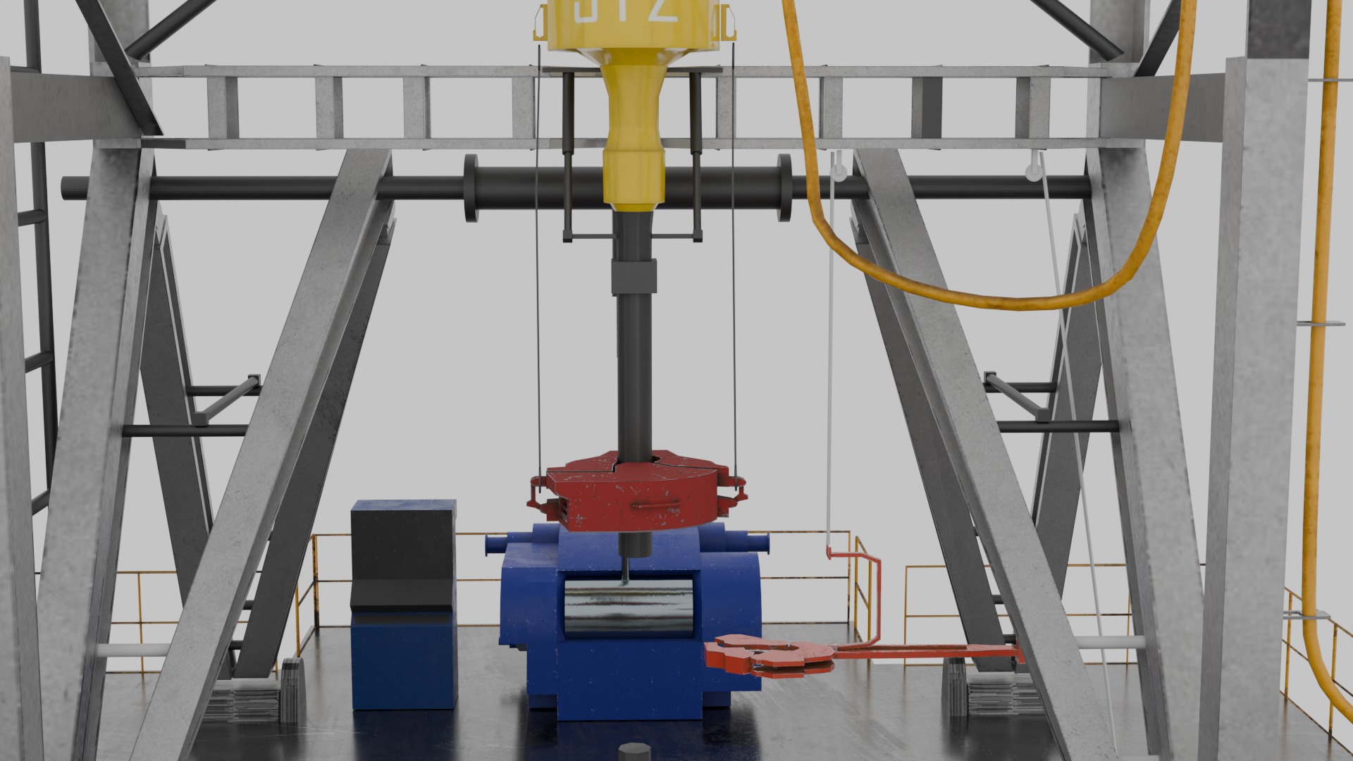 oil and gas land rig Low-poly 3D model_2