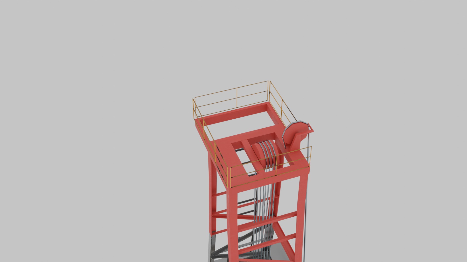 oil and gas land rig Low-poly 3D model_3