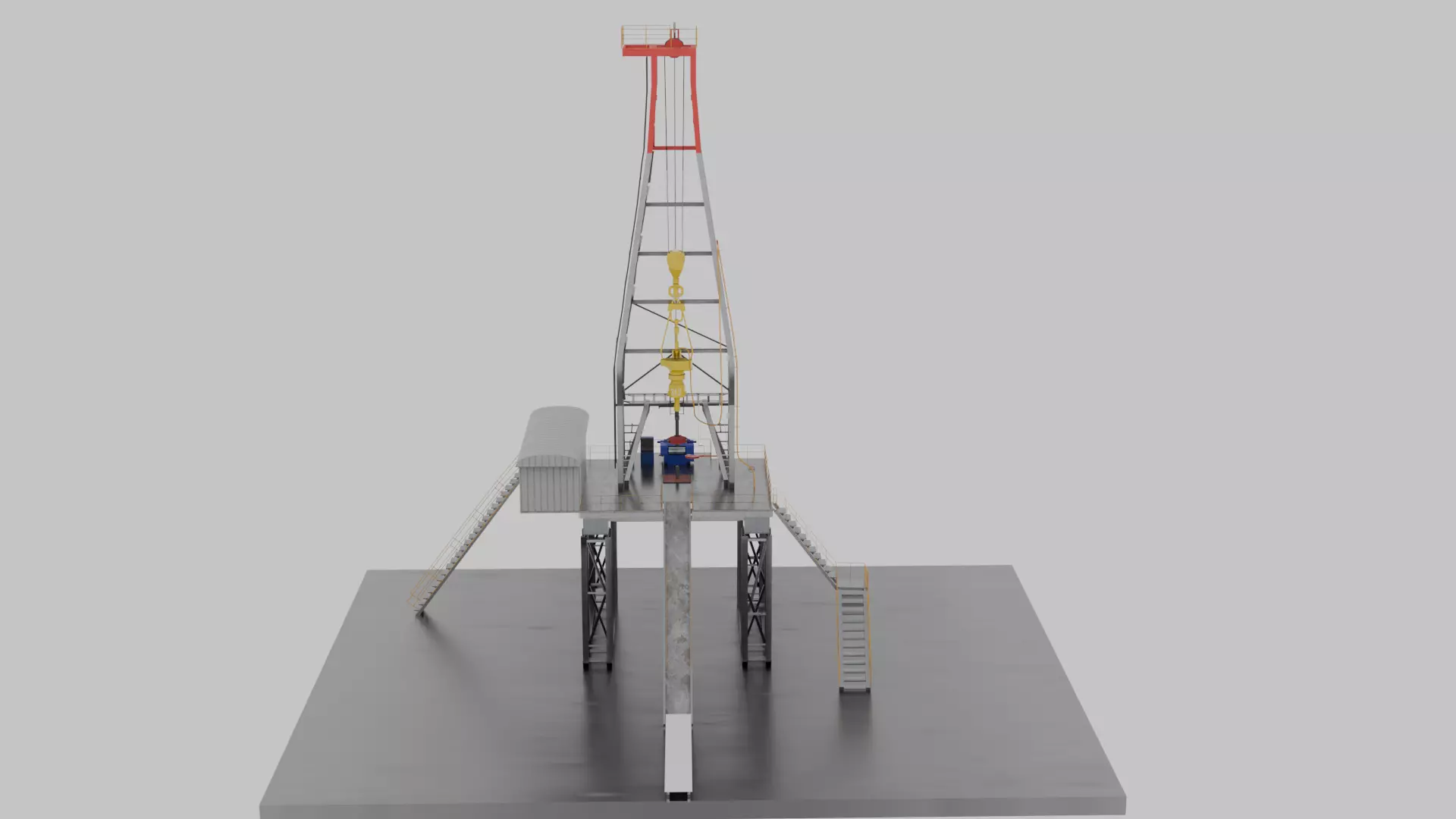 oil and gas land rig Low-poly 3D model_0