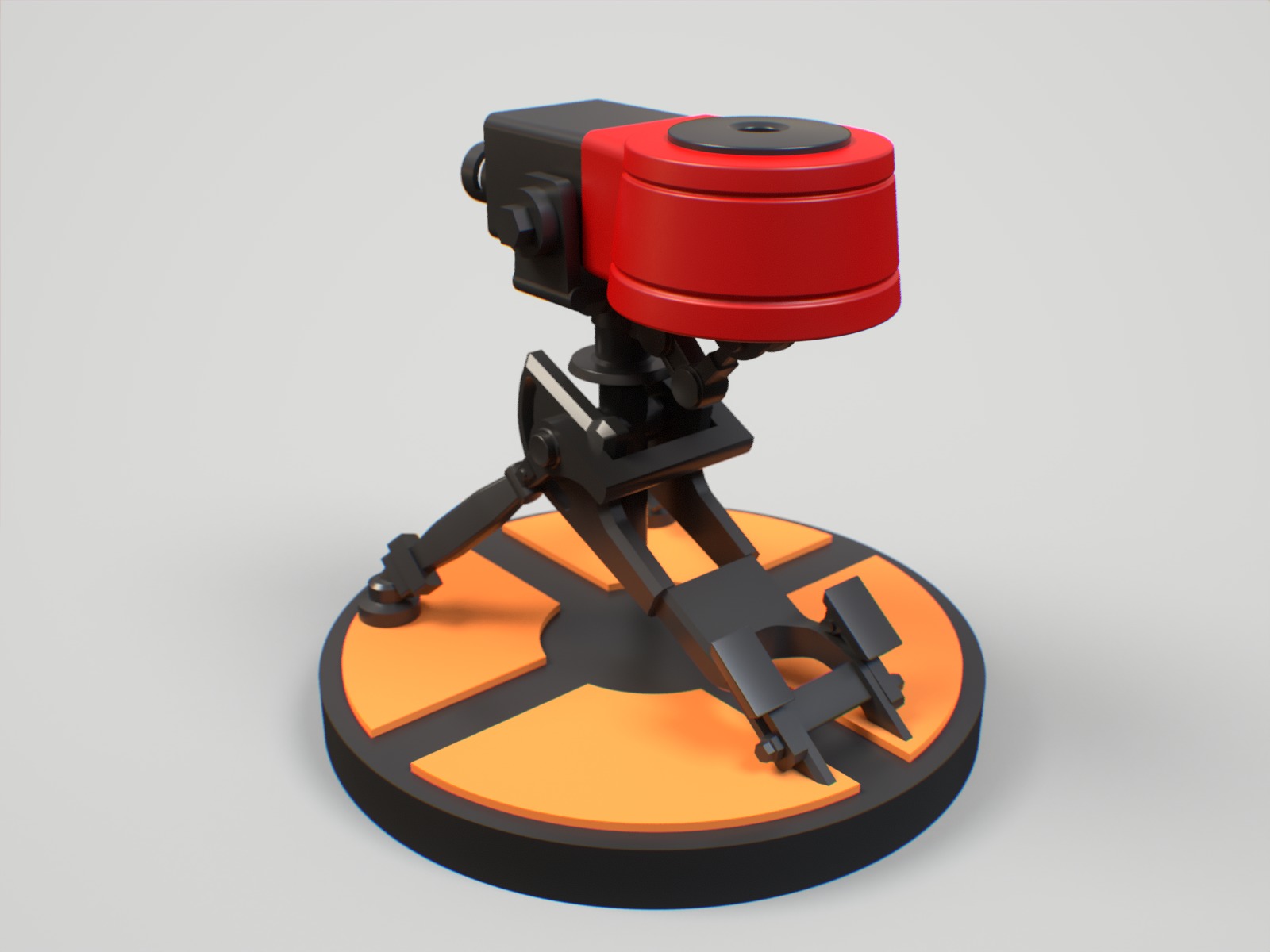 Team fortress 2 first level sentry miniature 3D print model_5