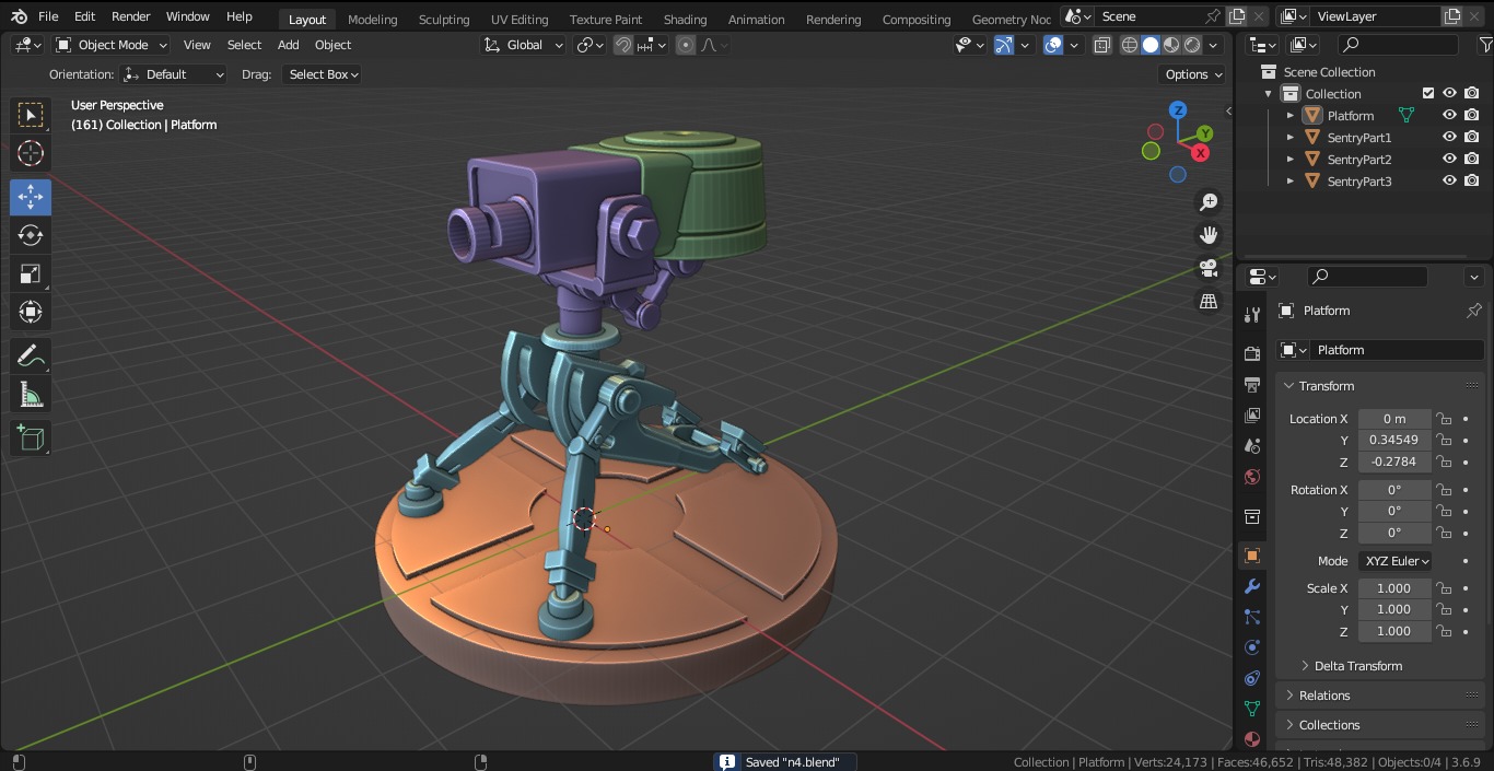 Team fortress 2 first level sentry miniature 3D print model_33