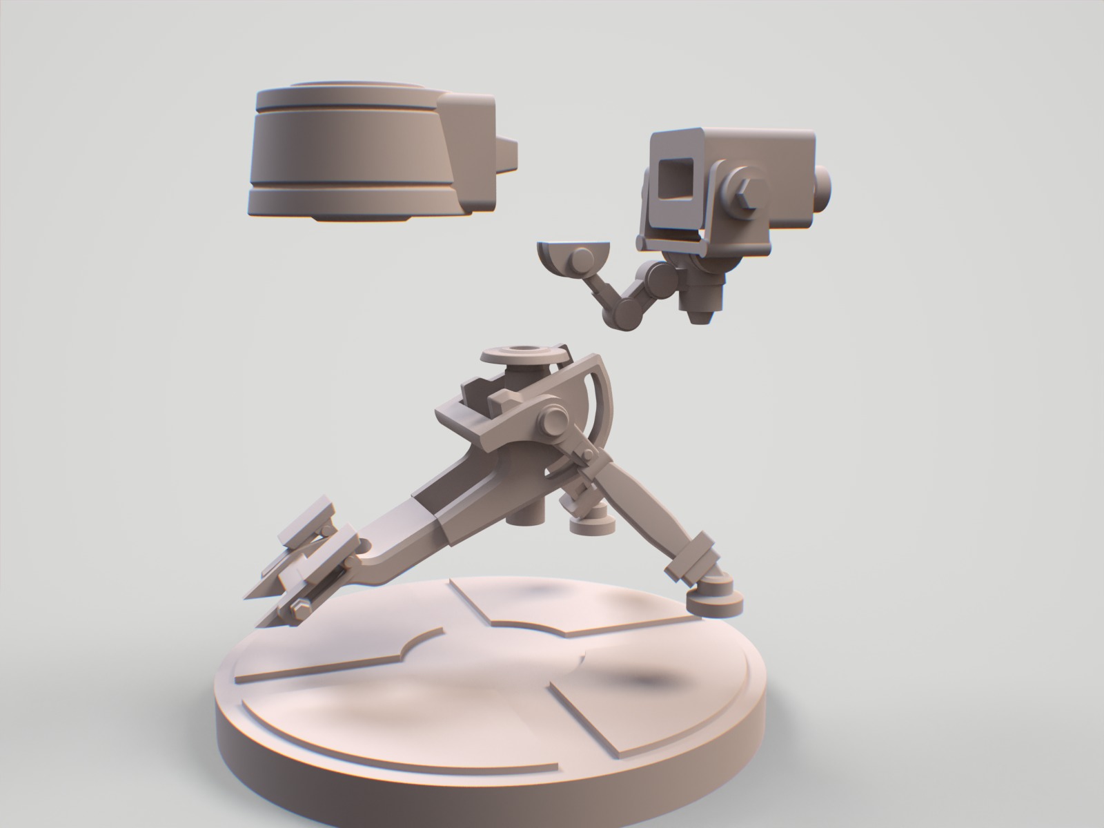 Team fortress 2 first level sentry miniature 3D print model_20