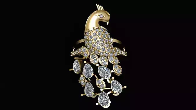 peacock ring 3d printable model