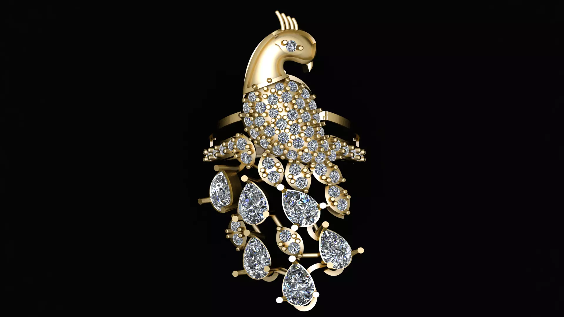 peacock ring 3d printable model 3D print model