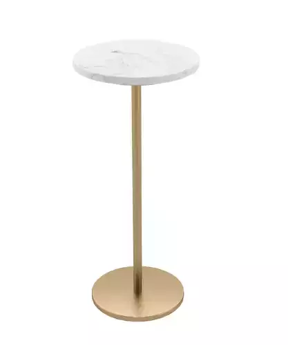 Bombay Elegant Marble Side Table Round Small Accent Table 3D model