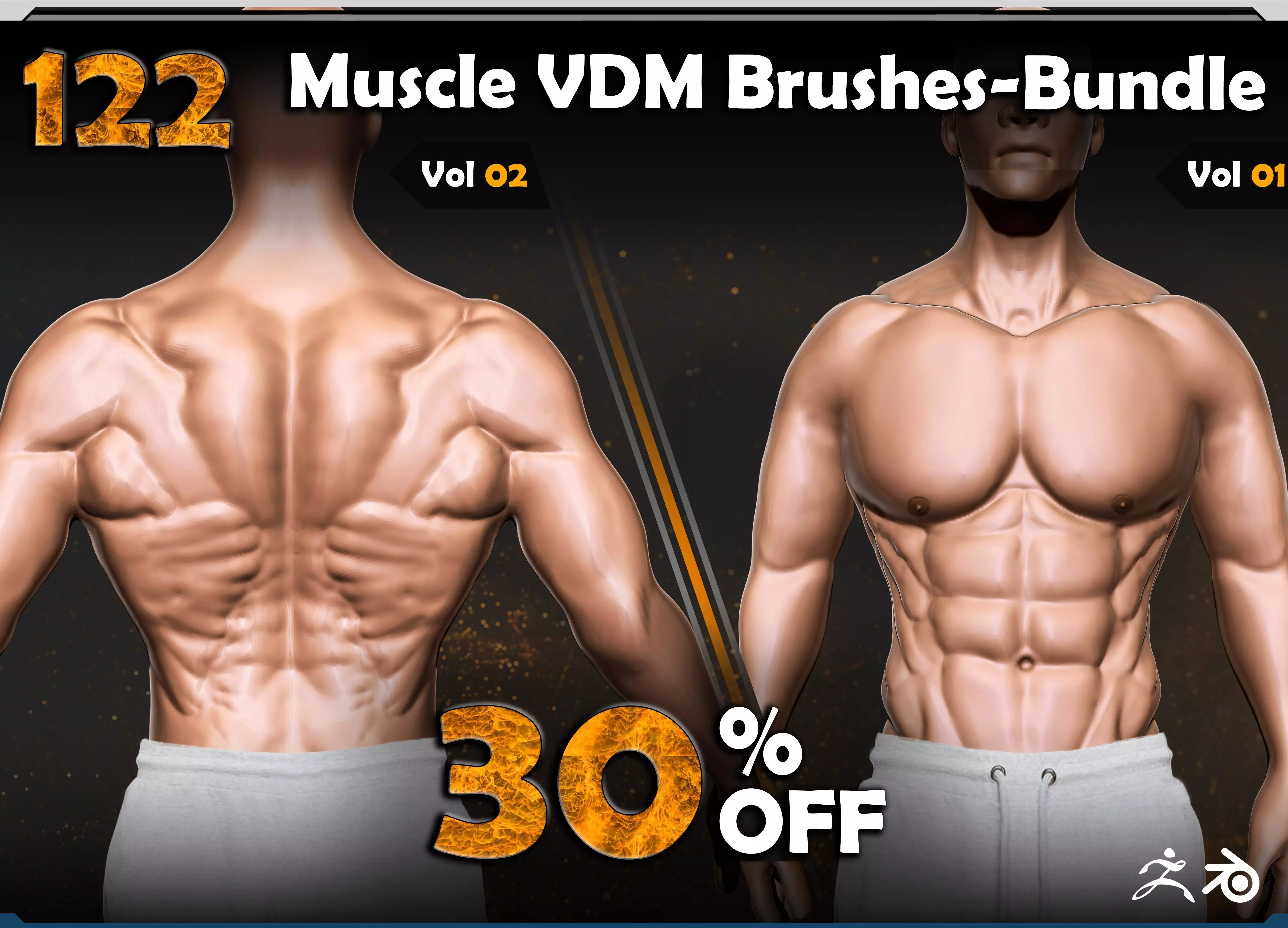  122 VDM Muscles Brush Bundle 3D model_0