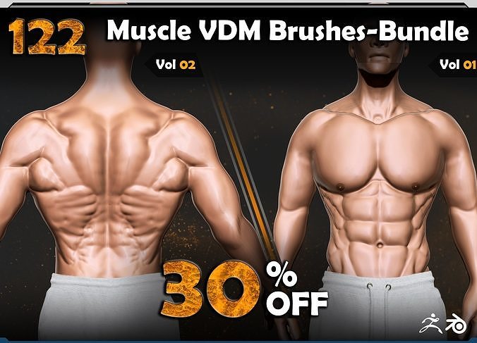  122 VDM Muscles Brush Bundle 3D model