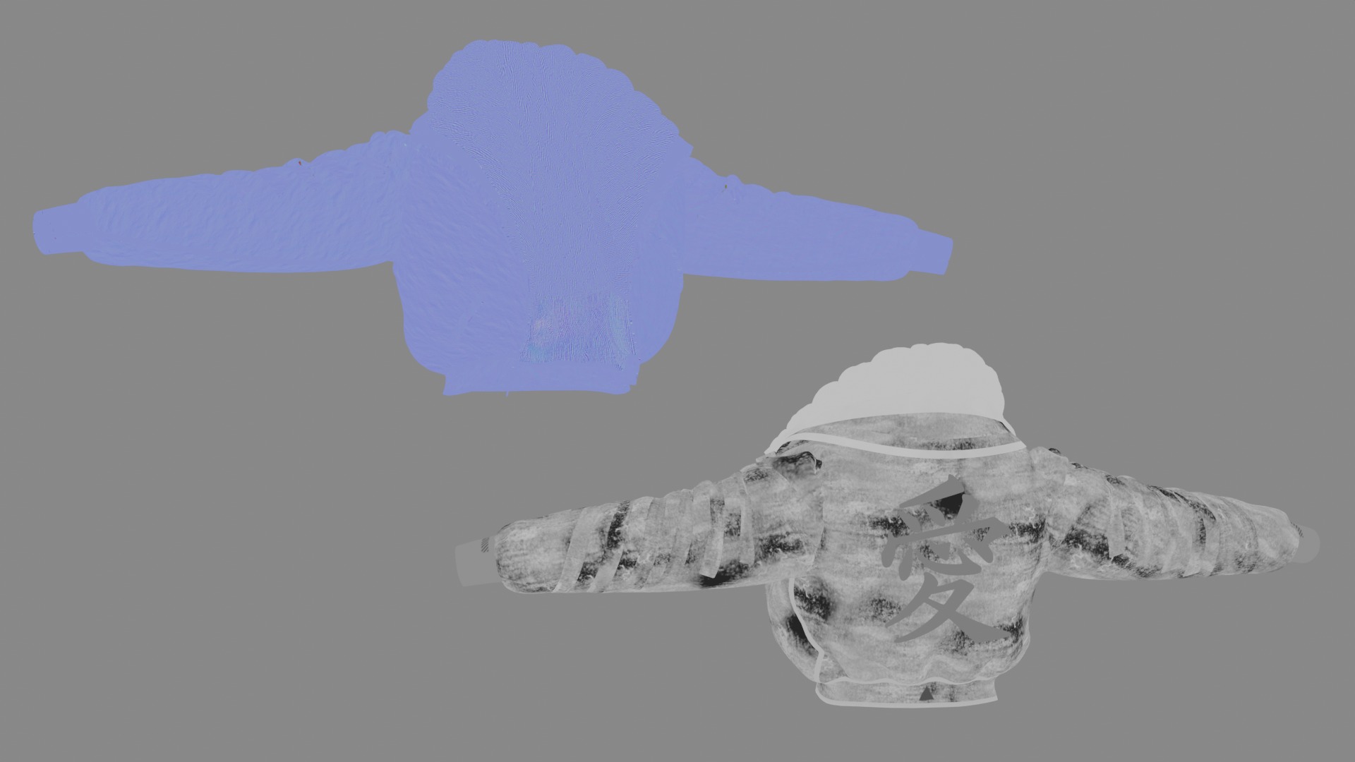 Racing Jacket with Japanese Symbol GLB FBX OBJ mtl 3D Model Low-poly 3D model_10