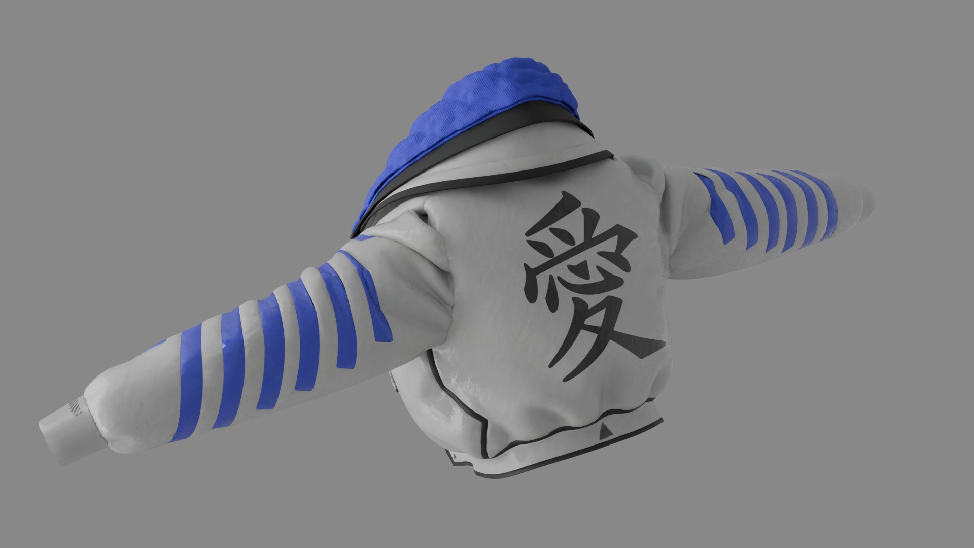 Racing Jacket with Japanese Symbol GLB FBX OBJ mtl 3D Model Low-poly 3D model_5