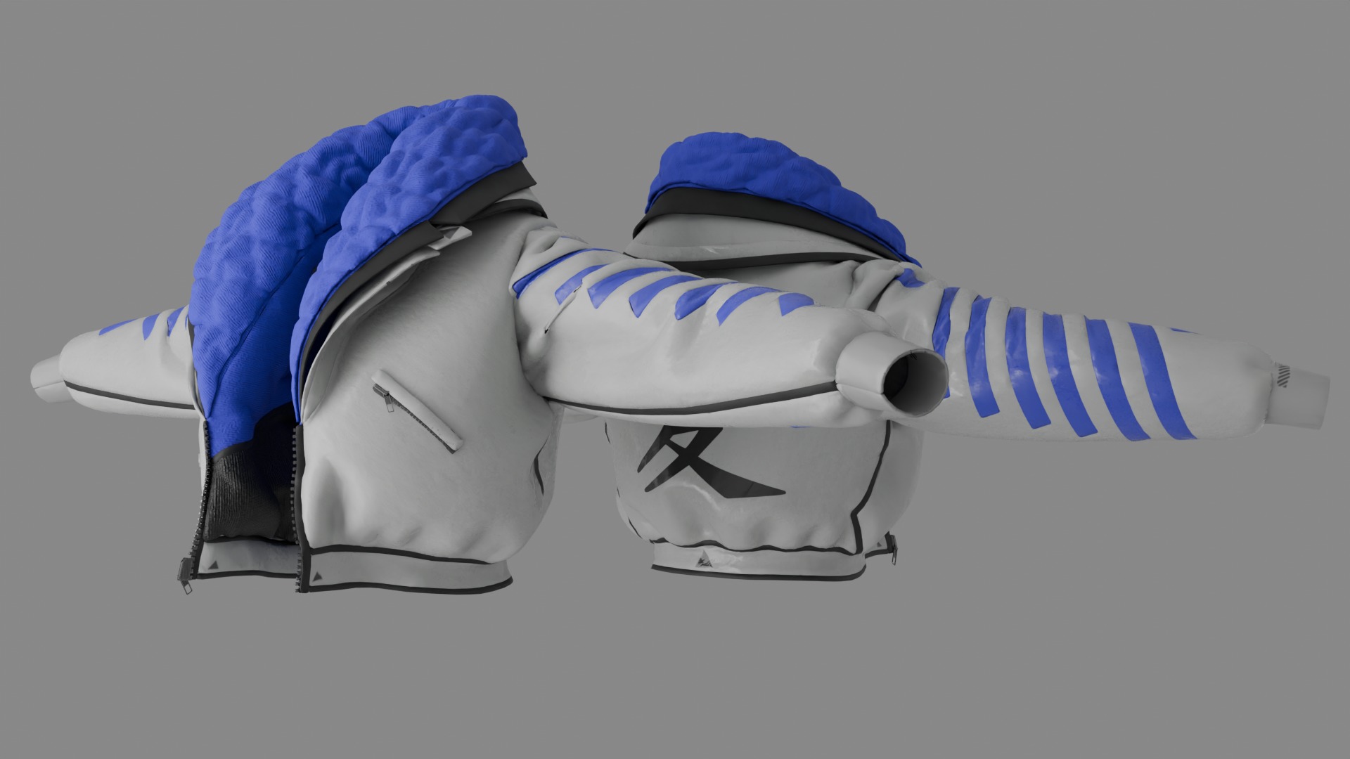 Racing Jacket with Japanese Symbol GLB FBX OBJ mtl 3D Model Low-poly 3D model_6