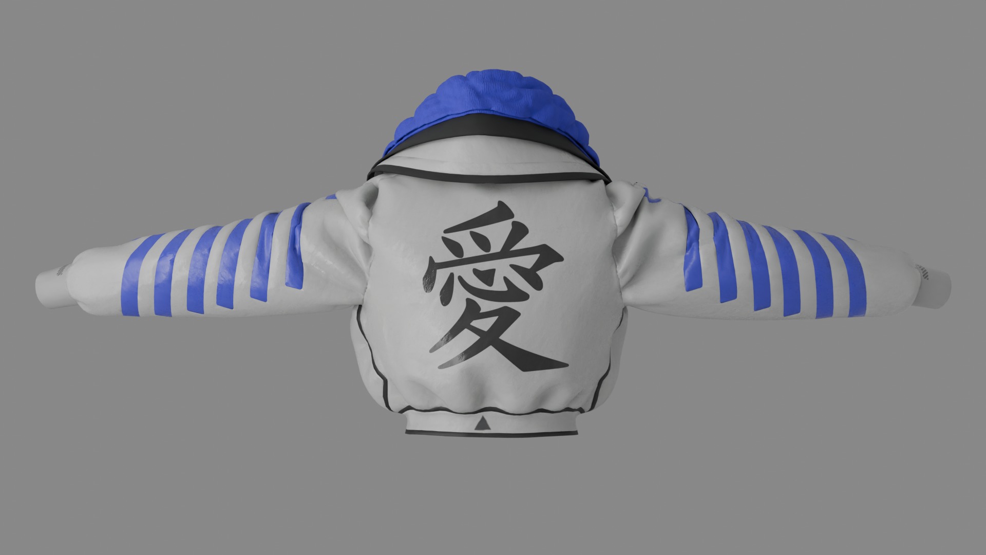 Racing Jacket with Japanese Symbol GLB FBX OBJ mtl 3D Model Low-poly 3D model_2