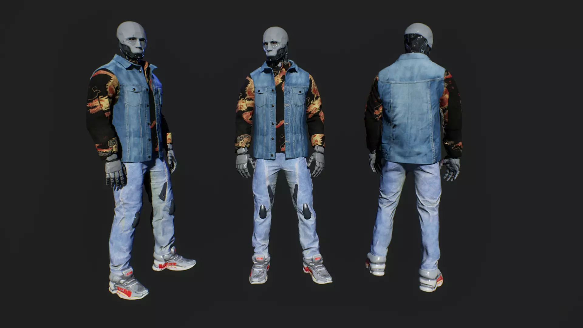 cyberpunk char1c Low-poly 3D model_0